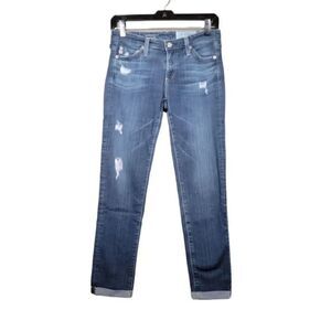 AG Adriano Goldschmied The Stilt Roll Up Cigarette Crop Jeans Sz 25